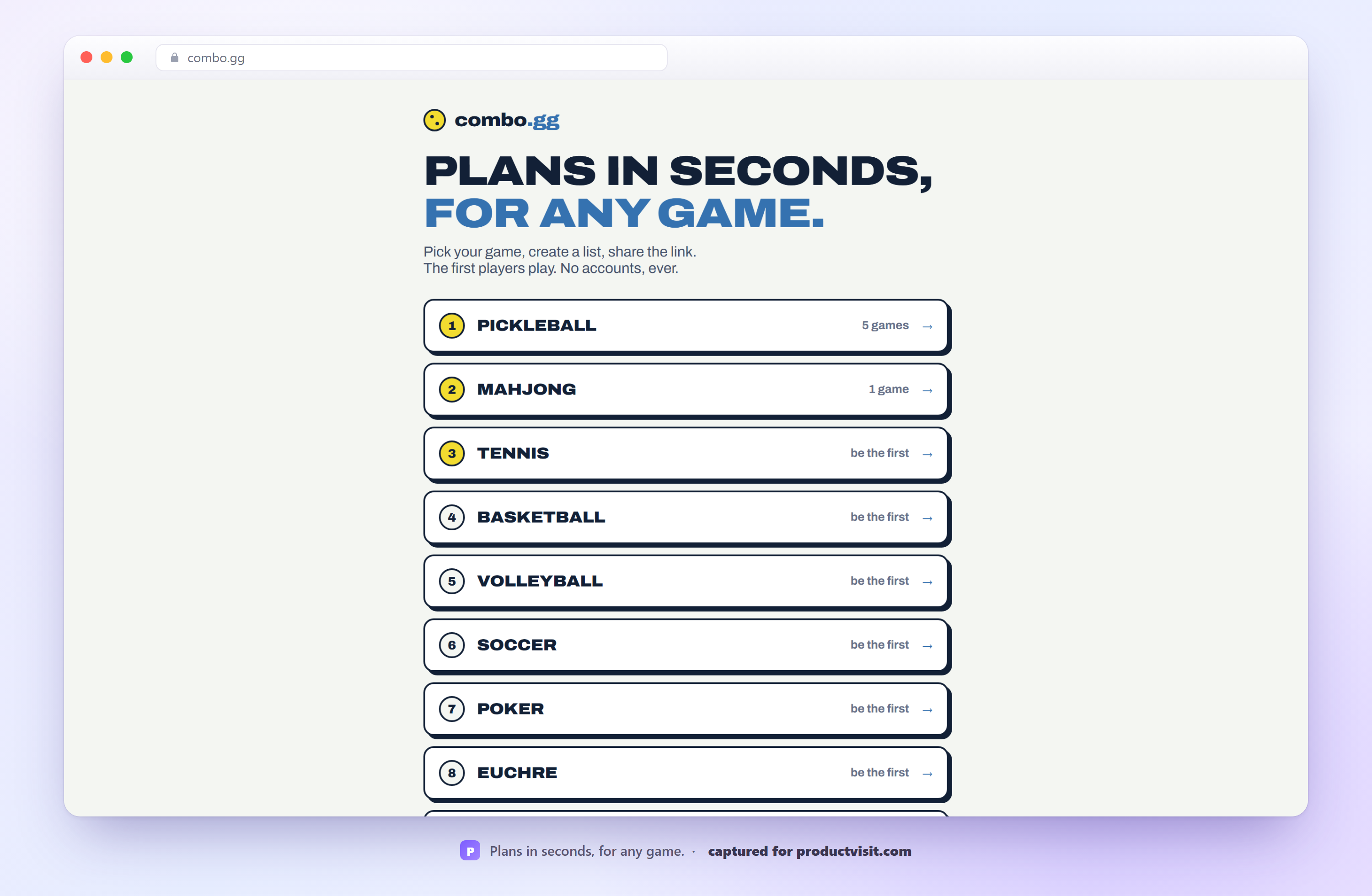 Plans in seconds, for any game.